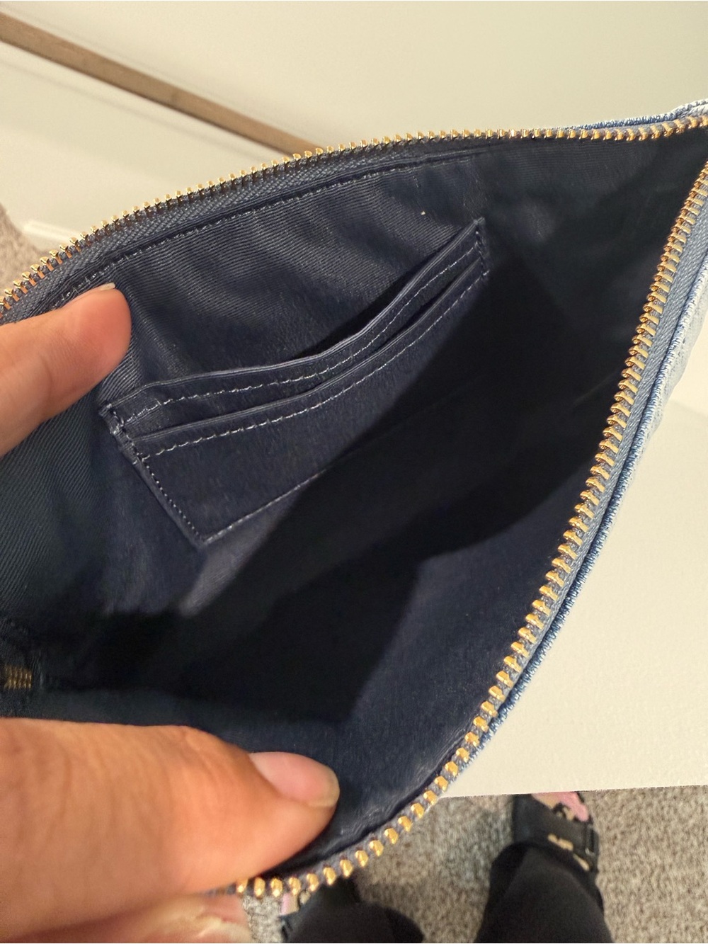 Coach Loved Denim Large Wristlet with Gold Hardware - Picture 4 of 10